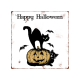 20x20cm METALLSCHILD Türschild HAPPY HALLOWEEN Katzen Kürbis Spruch Dekoration