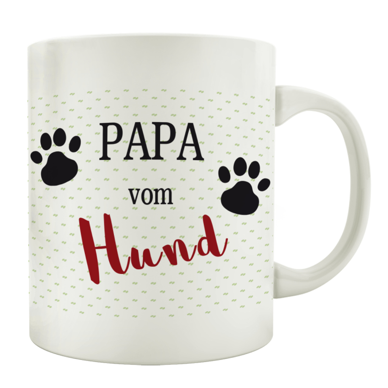 TASSE Kaffeebecher PAPA VOM HUND Mann Tierisch Henkelbecher Geschenk