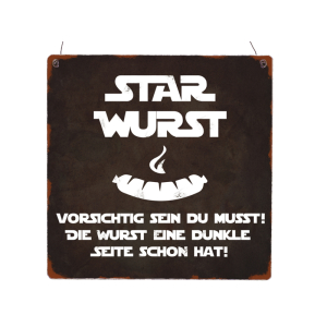 XL Holzschild STAR WURST Grillen Star Wars Lustig Sommer...