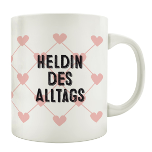 TASSE Kaffeebecher HELDIN DES TAGES Rosa Herz Geschenk...