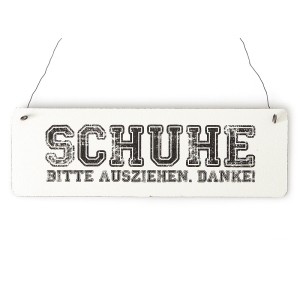 Shabby Vintage Schild T&uuml;rschild SCHUHE BITTE...