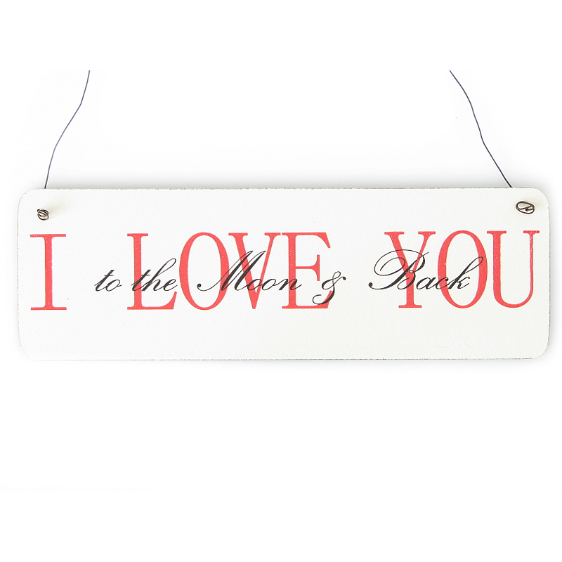 Shabby Vintage Schild T&uuml;rschild I LOVE YOU TO THE MOON AND BACK Impression Chic