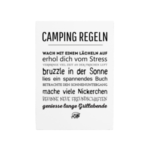 42x30cm Shabby Holzschild CAMPING REGELN Urlaub Campen...