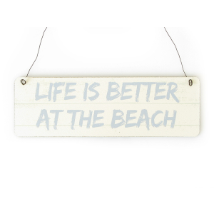 Shabby Vintage Schild Türschild LIFE IS BETTER AT THE BEACH Holzschild Strand