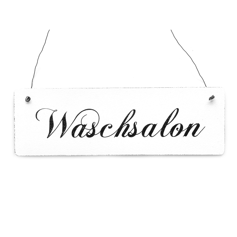 Shabby Vintage Schild T&uuml;rschild WASCHSALON Holzschild Waschk&uuml;che W&auml;sche