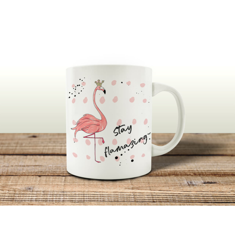 TASSE Kaffeebecher STAY FLAMAZING Dankeschön Geschenkidee Flamingo Kaffeetasse 