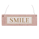 Holzschild Türschild SMILE Lächeln Lachen Motivation Eingang GOLDEN BERRY