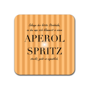INTERLUXE LED Untersetzer - Solange der Strohhalm Aperol Spritz - leuchtender Getränkeuntersetzer für Cocktails und Longdrinks als Bardeko