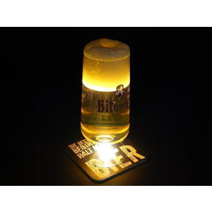 INTERLUXE LED Bier Untersetzer - Wir gl&uuml;hen...