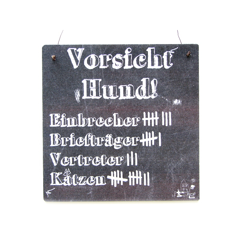 XL Shabby Vintage Schild Türschild VORSICHT HUND Warnschild Holzschild