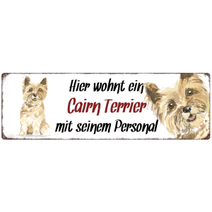 Interluxe Metallschild - Hier wohnt ein Cairn Terrier -...