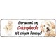 Interluxe Metallschild - Hier wohnt ein Goldendoodle - dekoratives Schild, Türschild, Blechschild als Geschenk für Menschen mit Hund