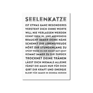 Interluxe Holzschild 42x30cm - Seelenkatze - wei&szlig;es...
