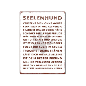 Interluxe Wandschild Metallschild - Seelenhund -...