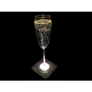 Interluxe LED Untersetzer - Enjoy the moment - leuchtender Getränkeuntersetzer als Tischdeko für  Geburtstag, Party oder Feier