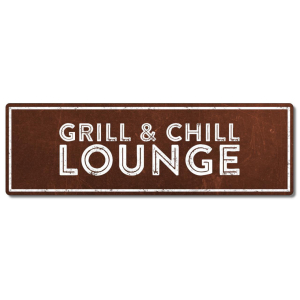 Interluxe Metallschild - Grill &amp; Chill Lounge Rost -...