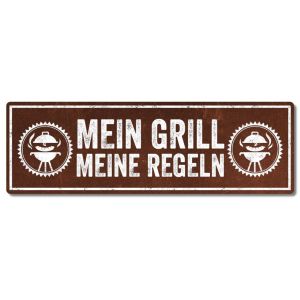 Interluxe Metallschild - Mein Grill meine Regeln (Rost) -...