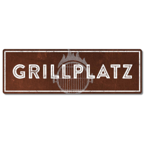 Interluxe Metallschild - Grillplatz (Rost) - Schild...