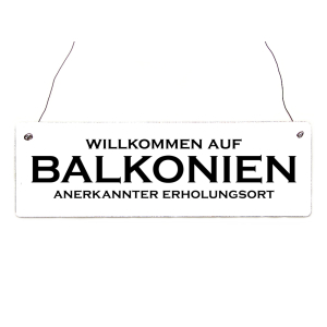 Interluxe Holzschild -  Willkommen auf Balkonien -...