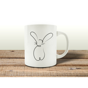 TASSE Kaffeebecher - Bunny - Hase Line Art Geschenk...