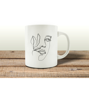 TASSE Kaffeebecher - Face - Gesicht Frau Line Art...