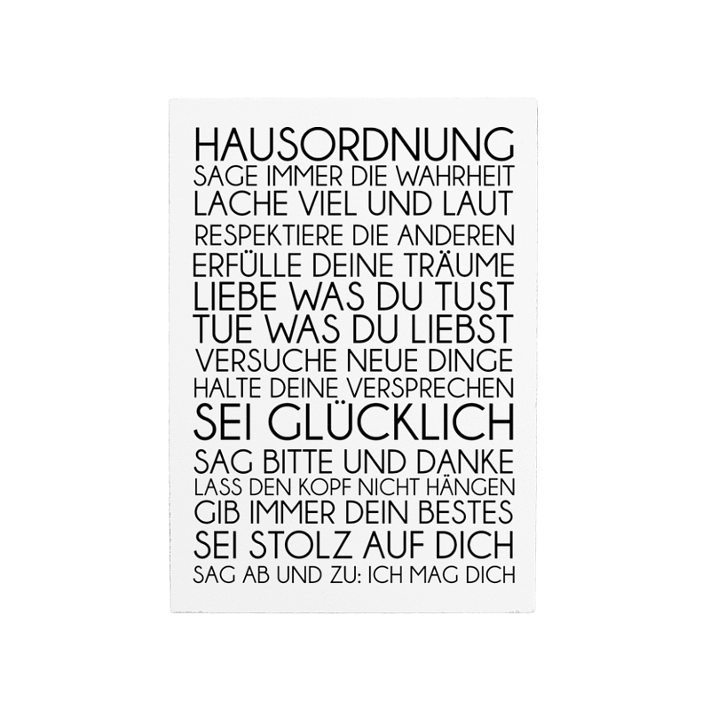 42x30cm gro&szlig;es Shabby Vintage Schild Holzschild HAUSORDNUNG Wandtafel Dekoschild