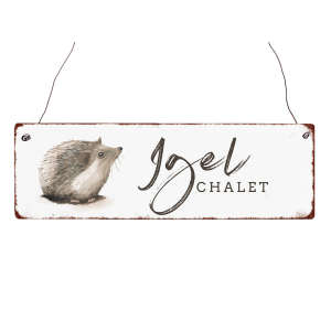 Interluxe Holzschild - Igel Chalet - dekoratives Schild...