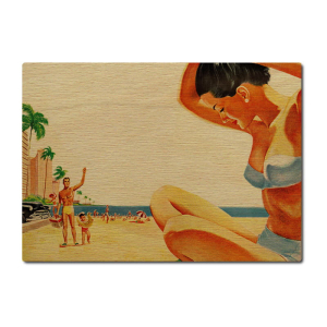 INTERLUXE LUXECARDS Postkarte aus Holz - Vintage Beach -...