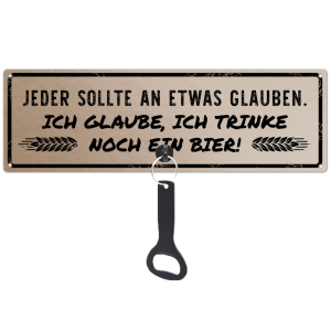 Schilderk&ouml;nig Metallschild mit Flaschen&ouml;ffner -...