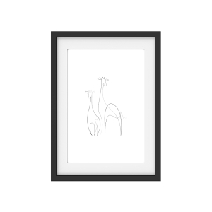 Interluxe Kunstdruck - Lineart Giraffen - Sahara Afrika...