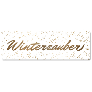 Interluxe Metallschild -  Winterzauber gold C -...