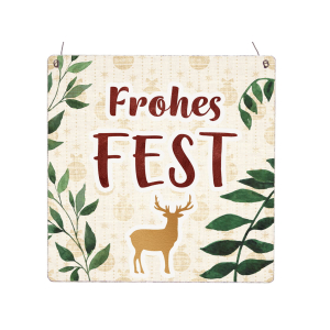 Interluxe Holzschild XL - Frohes Fest Hirsch Boho -...
