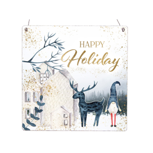 Interluxe Holzschild XL - Happy Holiday Scandi - Geschenk...