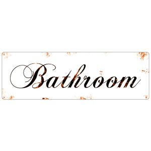 METALLSCHILD Blechschild Türschild BATHROOM Shabby Vintage Landhaus Bad WC