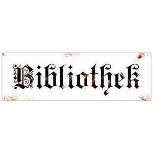 METALLSCHILD Blechschild T&uuml;rschild BIBLIOTHEK Shabby...