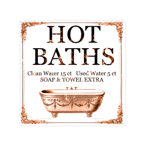 20x20 cm Vintage METALLSCHILD HOT BATH 3 Badezimmer...