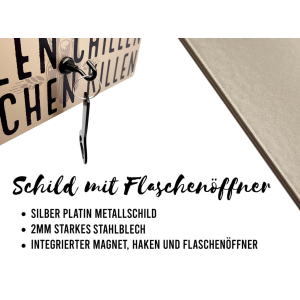 Schild mit Flaschenöffner - Hoptimist - wetterfestes...