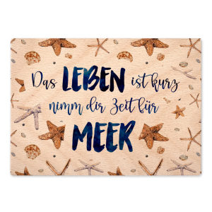 Interluxe Luxecard Postkarte aus Holz - Das Leben ist...