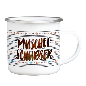 EMAILLE BECHER - Muschel Schubser - Tasse als Geschenk...
