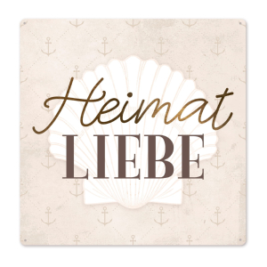 Interluxe Metallschild 20x20cm - Heimat Liebe - Maritim...