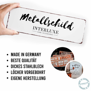 Interluxe Schild Bienenwiese - wetterfestes Metallschild...