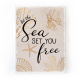 Interluxe Leinwand Keilrahmen - Let the sea set you free_Beachlife - Geschenkidee Meer Urlaub Strand Ferien Sommer