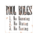 20x20cm Retro METALLSCHILD Blechschild POOL RULES Swimmingpool Schwimmbad Regeln