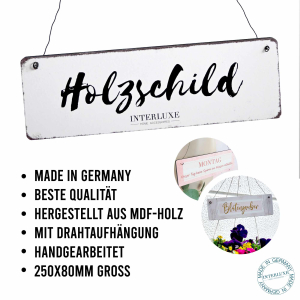 Interluxe Schild Shabby Holzschild - Hereingedackelt...