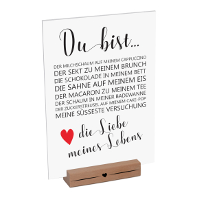 Interluxe Schild mit Aufsteller - Du bist der Milchschaum