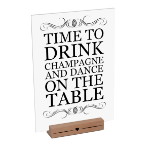 Interluxe Schild mit Aufsteller - Time to drink Champagne