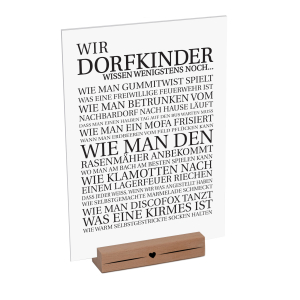 Interluxe Schild mit Aufsteller - Wir Dorfkinder