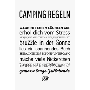 Interluxe Karte Mini-Artprint - Camping Regeln