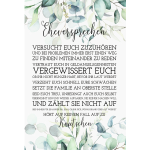 Interluxe Karte Mini-Artprint - Eheversprechen Eukalyptus