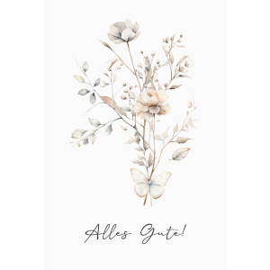 Interluxe Karte Mini-Artprint - Alles Gute Flowers